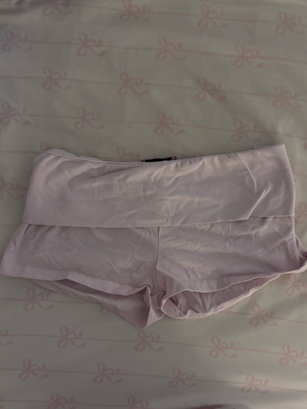 Edikted Light Pink Fold-Over Waist Shorts